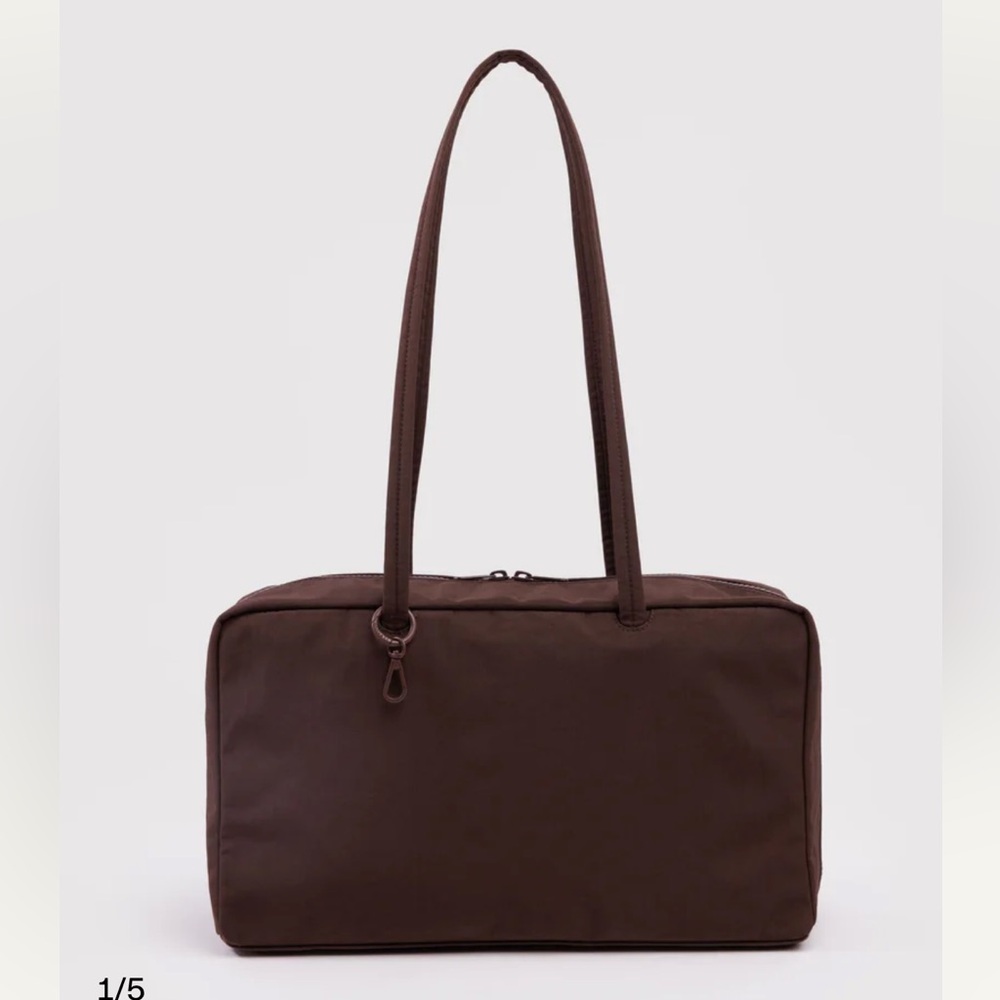 NWT Baggu Medium Nylon Bowler Bag in Coffee